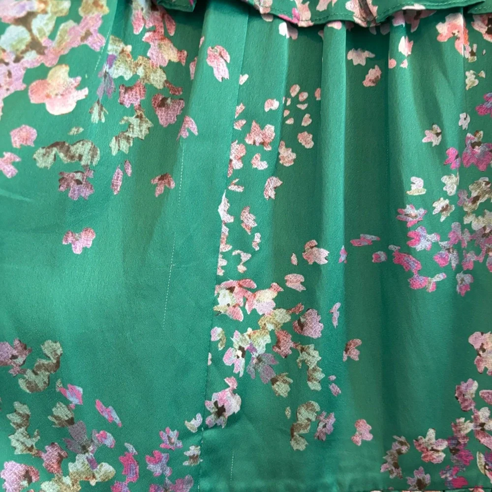 Ted Baker London Serendipity Green Floral Tiered Skirt Size 1
